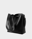 Minimalist Genuine Leather Bucket Bag | Leather Shoulder Bag, Chic Crossbody Bag, Gift for Her - Alexel Crafts