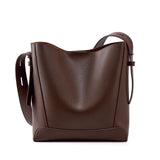 Minimalist Genuine Leather Bucket Bag | Leather Shoulder Bag, Chic Crossbody Bag, Gift for Her - Alexel Crafts
