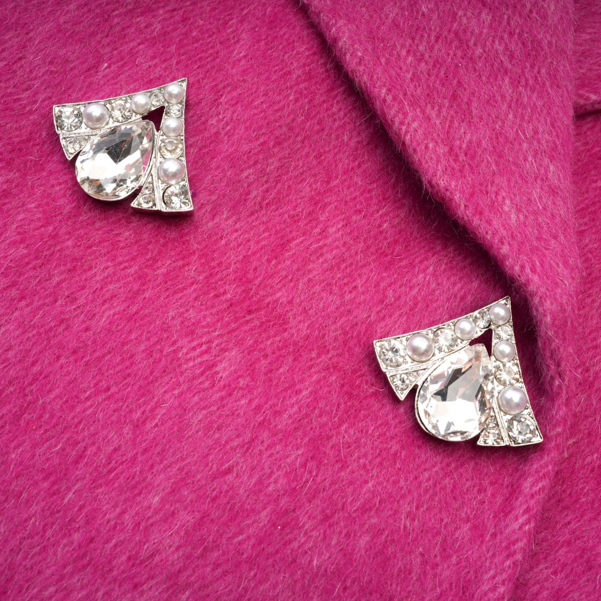 Oversize Double-Sided Wool Diamond Button Coat - Alexel Crafts