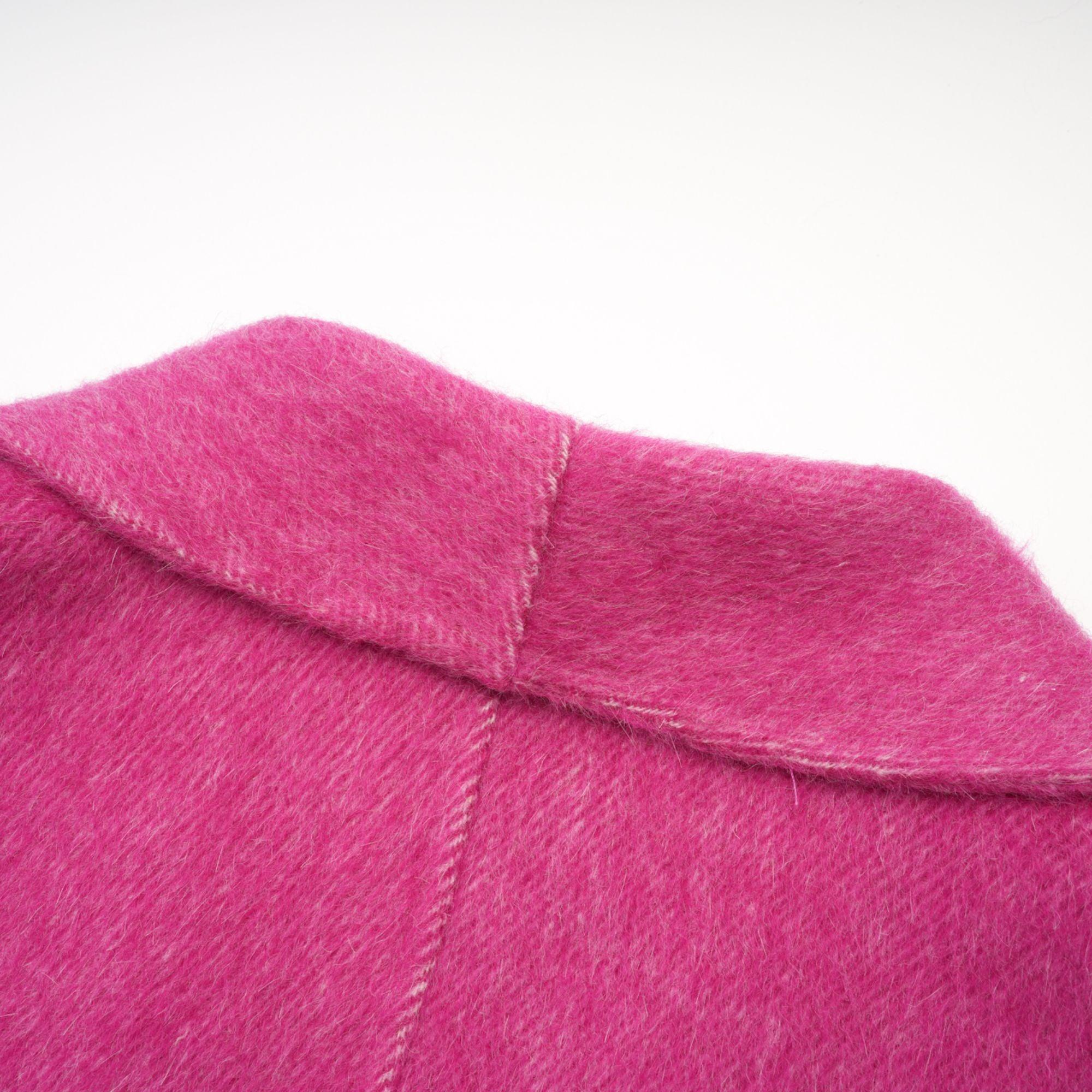 Oversize Double-Sided Wool Diamond Button Coat - Alexel Crafts