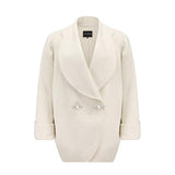 Oversize Double-Sided Wool Diamond Button Coat - Alexel Crafts