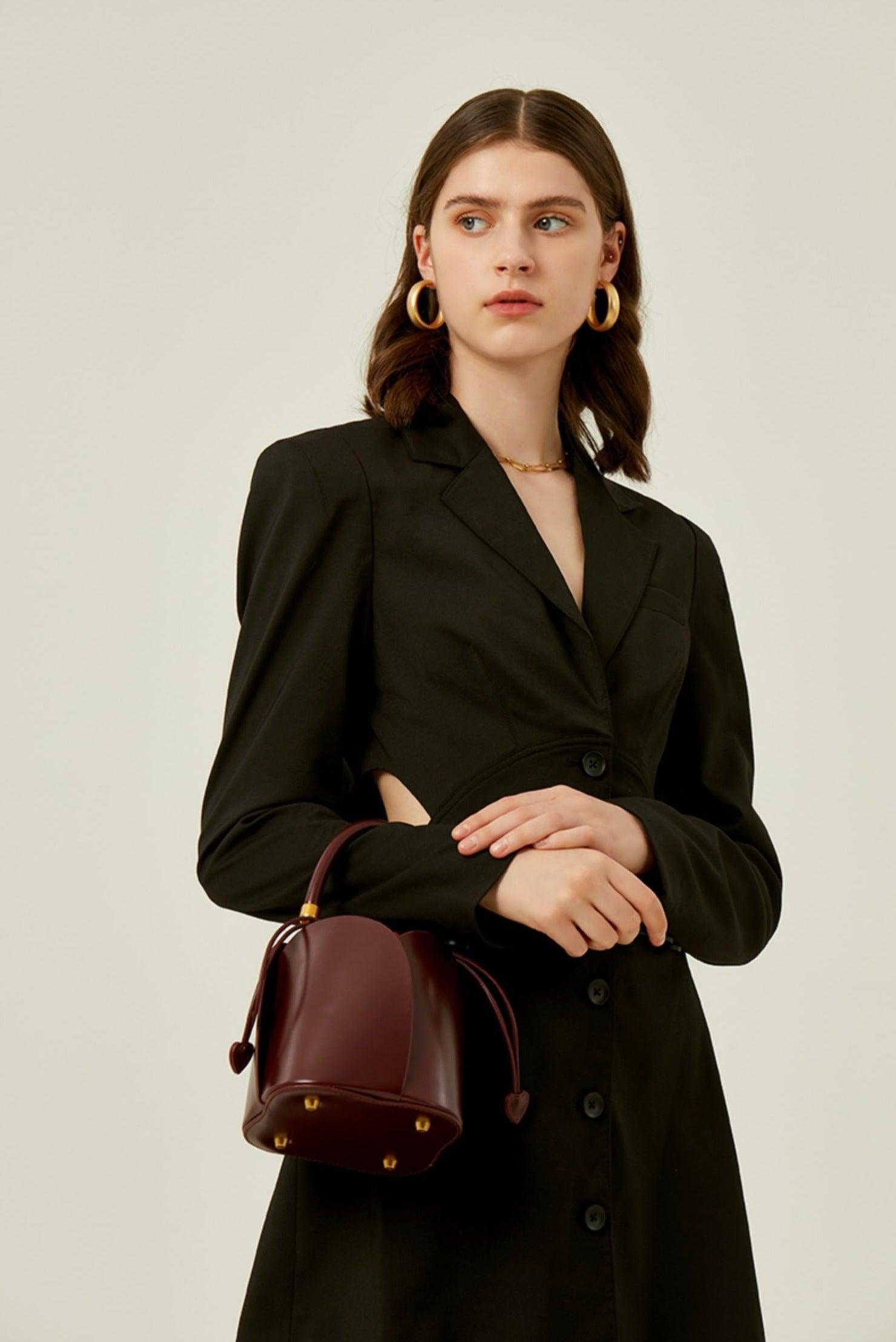 Petals Blossom Bucket Bag - Elegance Meets Function in Chic Cowhide Leather Shoulder Bag - Alexel Crafts