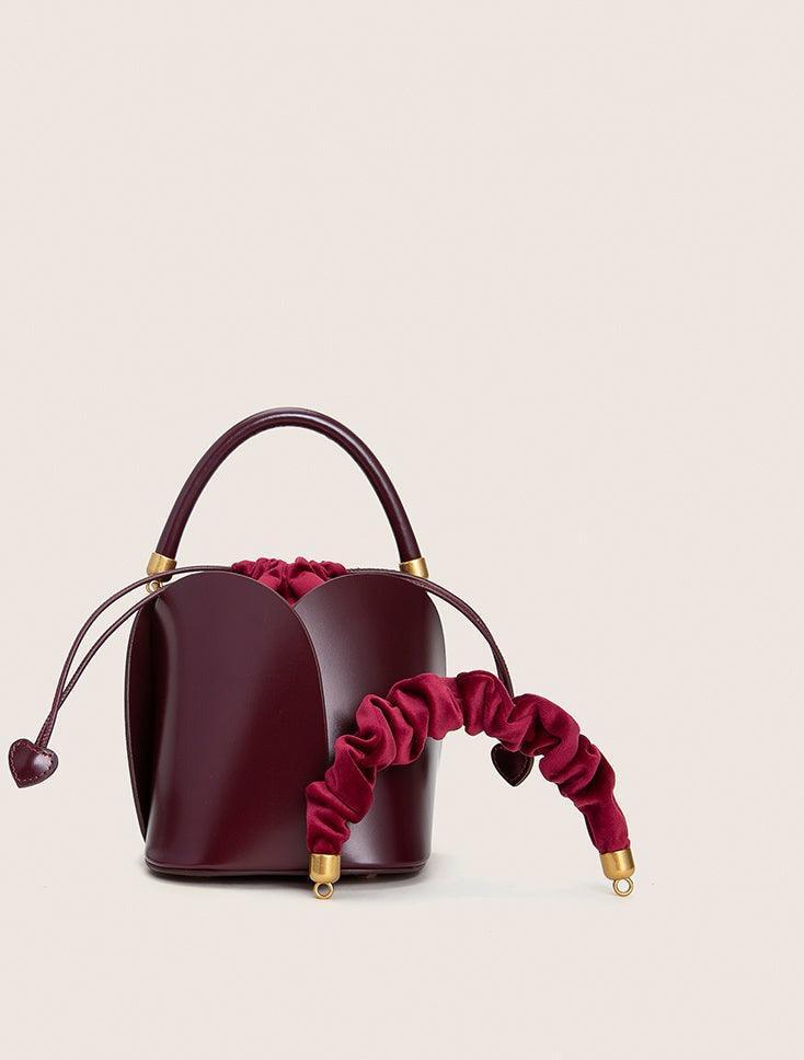 Petals Blossom Bucket Bag - Elegance Meets Function in Chic Cowhide Leather Shoulder Bag - Alexel Crafts