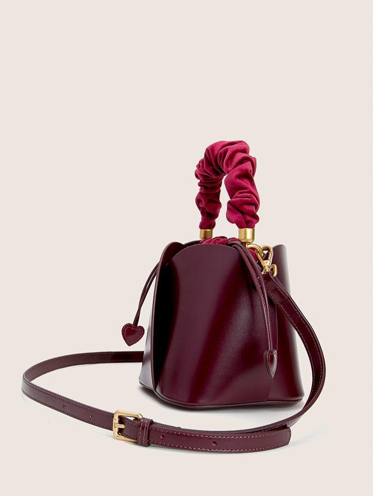 Petals Blossom Bucket Bag - Elegance Meets Function in Chic Cowhide Leather Shoulder Bag - Alexel Crafts