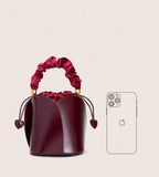 Petals Blossom Bucket Bag - Elegance Meets Function in Chic Cowhide Leather Shoulder Bag - Alexel Crafts