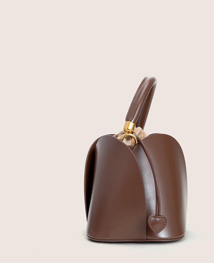 Petals Blossom Bucket Bag - Elegance Meets Function in Chic Cowhide Leather Shoulder Bag - Alexel Crafts