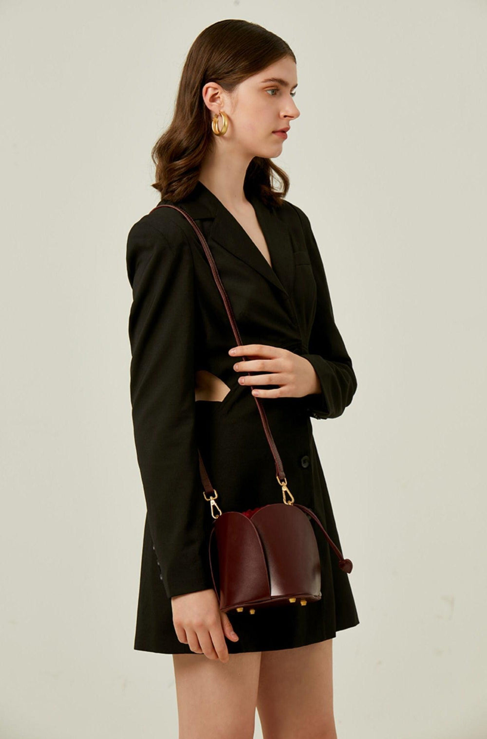 Petals Blossom Bucket Bag - Elegance Meets Function in Chic Cowhide Leather Shoulder Bag - Alexel Crafts