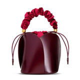 Petals Blossom Bucket Bag - Elegance Meets Function in Chic Cowhide Leather Shoulder Bag - Alexel Crafts