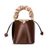 Petals Blossom Bucket Bag - Elegance Meets Function in Chic Cowhide Leather Shoulder Bag - Alexel Crafts