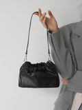 Pleated Cloud Chain Bag, Cowhide Small Silver Ball Minimalist Crossbody Bag - Alexel Crafts