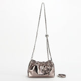 Pleated Cloud Chain Bag, Cowhide Small Silver Ball Minimalist Crossbody Bag - Alexel Crafts