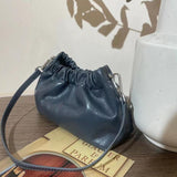 Pleated Cloud Chain Bag, Cowhide Small Silver Ball Minimalist Crossbody Bag - Alexel Crafts