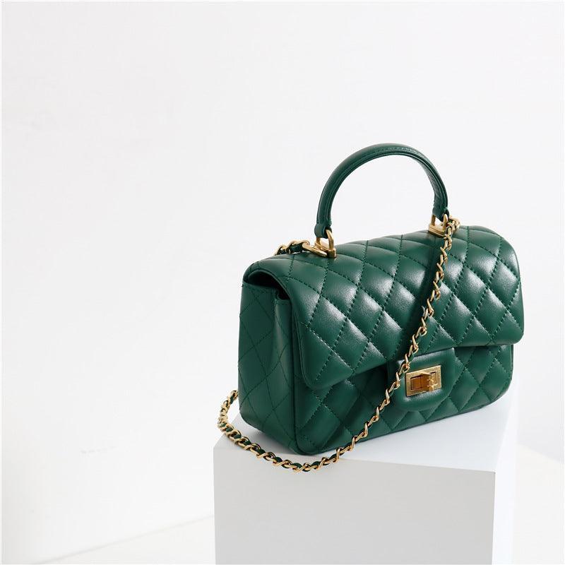 Quilted Sheepskin Leather Crossbody Bag, Classic Flap Bag Genuine Leather Shoulder Bag, Minimalist Quilted Evening Bag, Chain Leather Designer Inspired Bag - Alexel Crafts