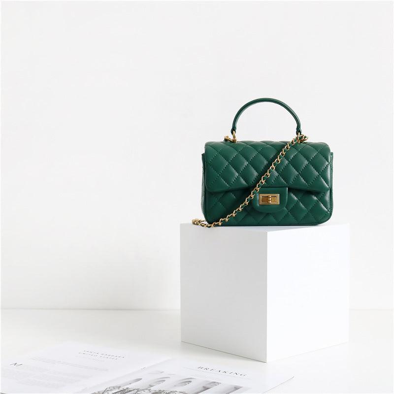 Quilted Sheepskin Leather Crossbody Bag, Classic Flap Bag Genuine Leather Shoulder Bag, Minimalist Quilted Evening Bag, Chain Leather Designer Inspired Bag - Alexel Crafts