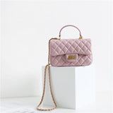 Quilted Sheepskin Leather Crossbody Bag, Classic Flap Bag Genuine Leather Shoulder Bag, Minimalist Quilted Evening Bag, Chain Leather Designer Inspired Bag - Alexel Crafts