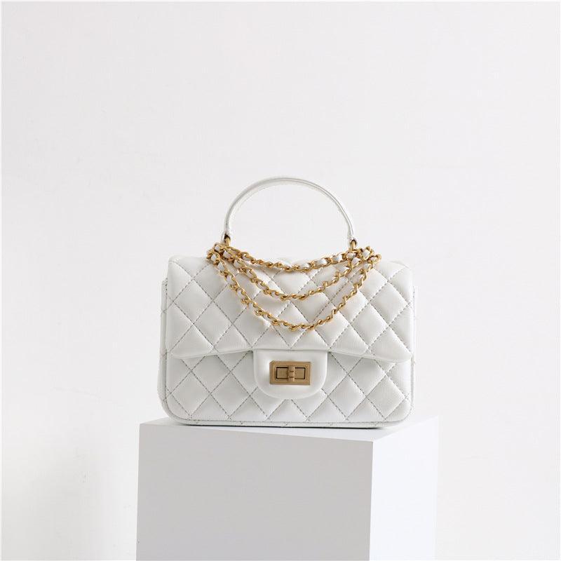 Quilted Sheepskin Leather Crossbody Bag, Classic Flap Bag Genuine Leather Shoulder Bag, Minimalist Quilted Evening Bag, Chain Leather Designer Inspired Bag - Alexel Crafts