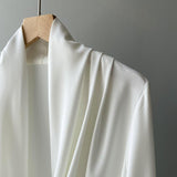 Timeless V-neck Satin Woven Blouse, Silk Satin Long Sleeves Shirt, Women Smart Casual Silky Top, Green Sleeve Blouse, Any Occassion, Gift - Alexel Crafts