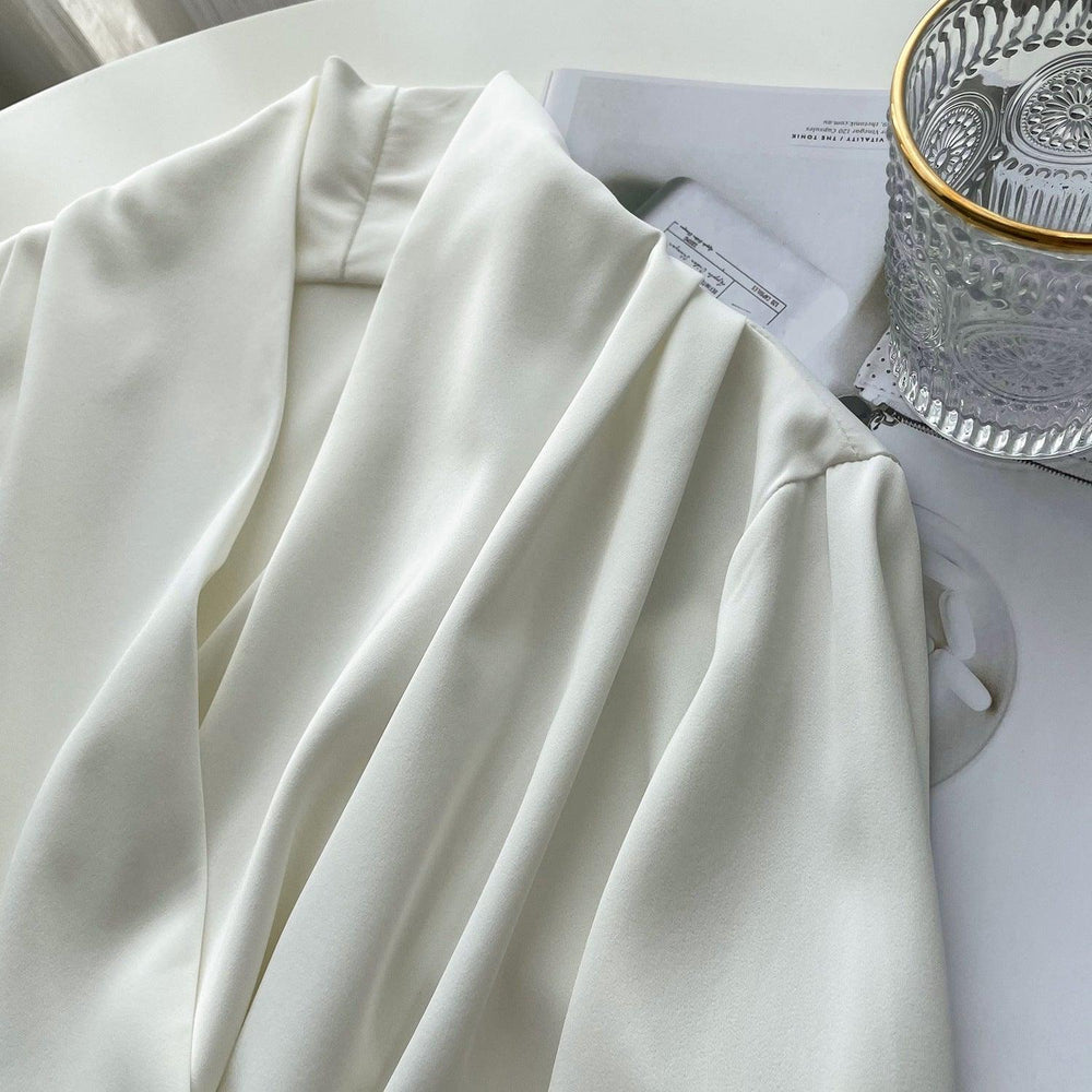 Timeless V-neck Satin Woven Blouse, Silk Satin Long Sleeves Shirt, Women Smart Casual Silky Top, Green Sleeve Blouse, Any Occassion, Gift - Alexel Crafts