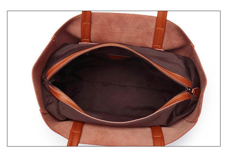 TOTE leather bag, Soft GENUINE leather bag, Large beige leather bag, Laptop, tablet bag, leather bag for books, leather shopper, Wine - Alexel Crafts