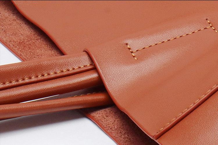 TOTE leather bag, Soft GENUINE leather bag, Large beige leather bag, Laptop, tablet bag, leather bag for books, leather shopper, Wine - Alexel Crafts