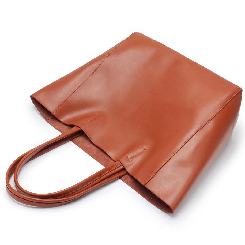 TOTE leather bag, Soft GENUINE leather bag, Large beige leather bag, Laptop, tablet bag, leather bag for books, leather shopper, Wine - Alexel Crafts