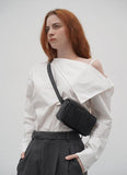 Versatile Calfskin Leather Squared Woven Bag with Interchangeable Gold Chain and Leather Straps, Minimalist Crossbody Bag, Waist Bag - Alexel Crafts