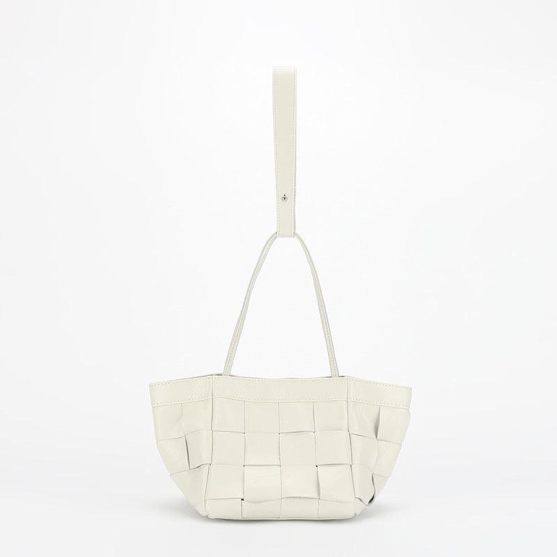 Women's Soft Luxurious Calfskin Leather Handwoven Bucket Shoulder Bag, Crossbody Bag - Alexel Crafts