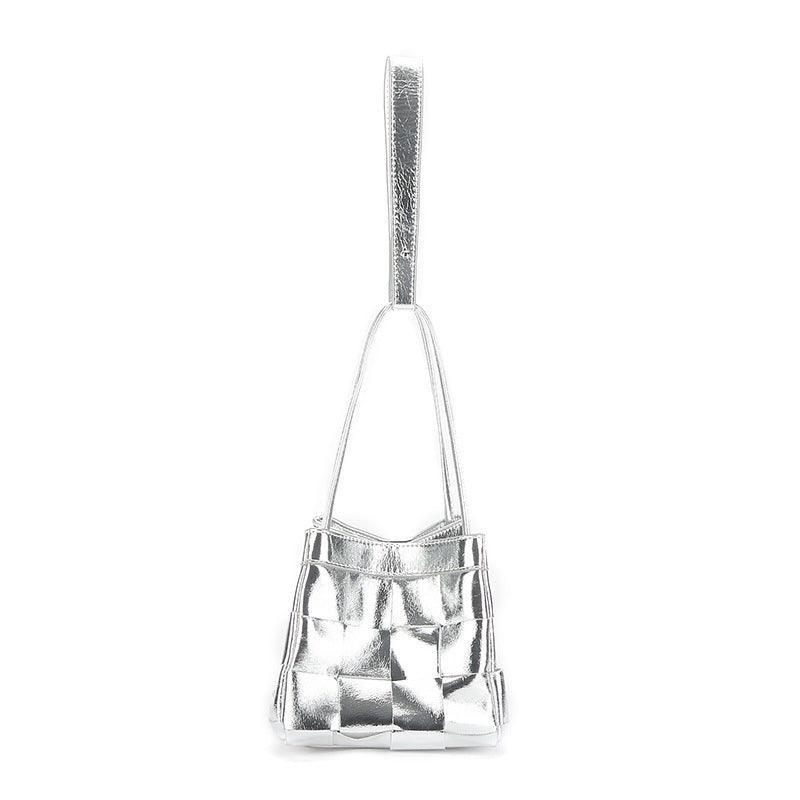 Women's Soft Luxurious Calfskin Leather Handwoven Bucket Shoulder Bag, Crossbody Bag - Alexel Crafts