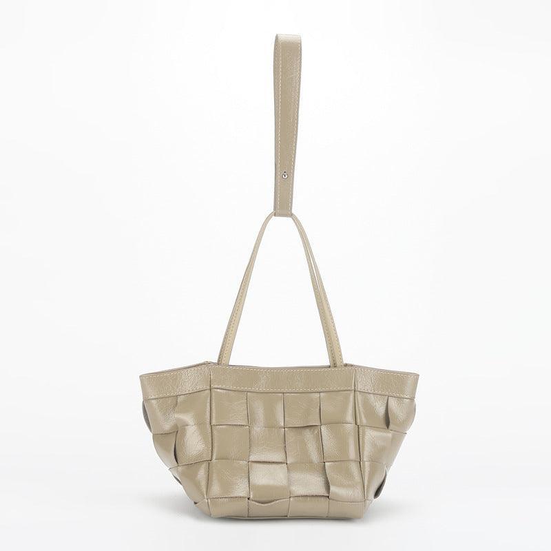 Women's Soft Luxurious Calfskin Leather Handwoven Bucket Shoulder Bag, Crossbody Bag - Alexel Crafts