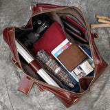 20 inches Leather Duffle Bag, Wine Red Travel Bag, Mens/Women's Leather Weekender Bag, Overnight Bag Full Grain Leather Holdall, Gym Bag