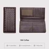 Australia Lambskin Leather Woven Wallet, Men Woven Leather Cards Holder, Handcrafted Trifold Wallet, Designer Wallet, Women Purse, Men Purse, Coffee
