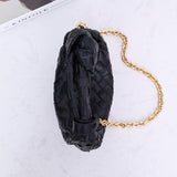 Chain Intrecciato Calfskin Shoulder Bag, Knotted Intrecciato Cowhide Leather Top Handle Bag, Must-have Fashion Lady Bag, Designer Bag Black