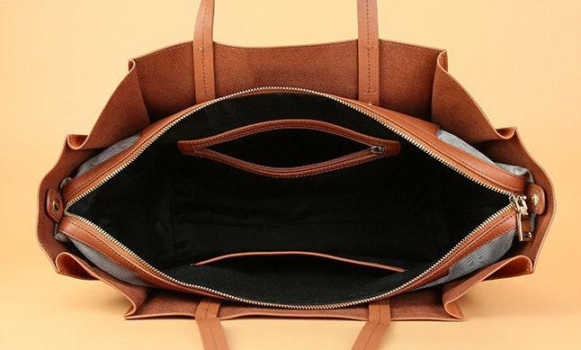 Cowhide Leather Tote Bag, Extra Large Brown Tote Carry All, Handbag, Chic Weekend Bag, Australian Shopper, Nappy Bag, Bowler, Handbag