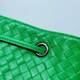 Drawstring Lambskin Leather Bucket bag, Handwoven Medium Shoulder Purse Women's Cinch Designer Bag, Crossbody Crossover, Must-have Bag