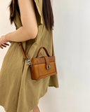Handcrafted Calfskin Leather Classic Box Bag, Women's Leather Box Shoulder Bag, Designer Bag, Classic Crossbody Bag, Shoulder Bag