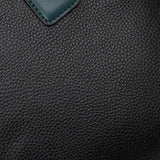 Fashion Leather Tote, Leather Shoulder Bag, Soft Leather Handbag, Birthday Gift for Her, Black and Green