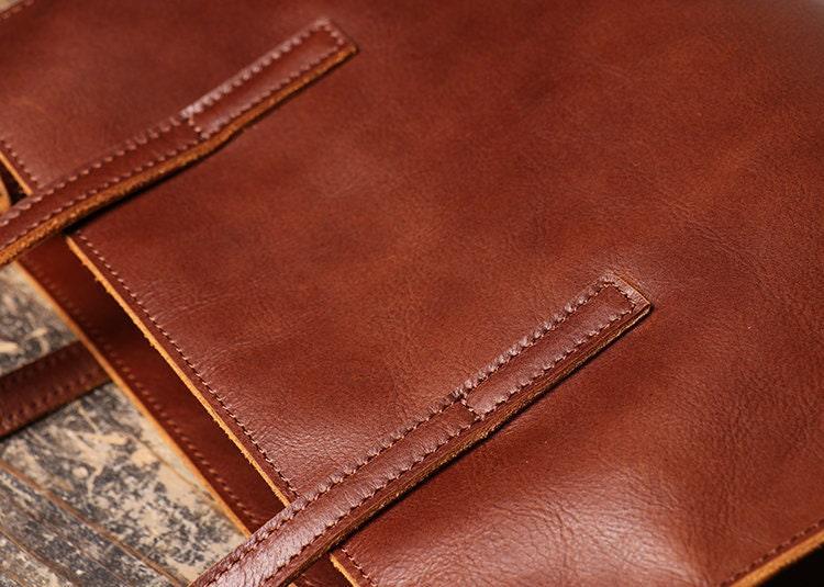Full Grain Leather Handcrafted Shoulder Bag, Large Minimalist Leather Tote Bag, Crossbody Bag, Everyday Bag, Leather Laptop Bag, Unisex Bag