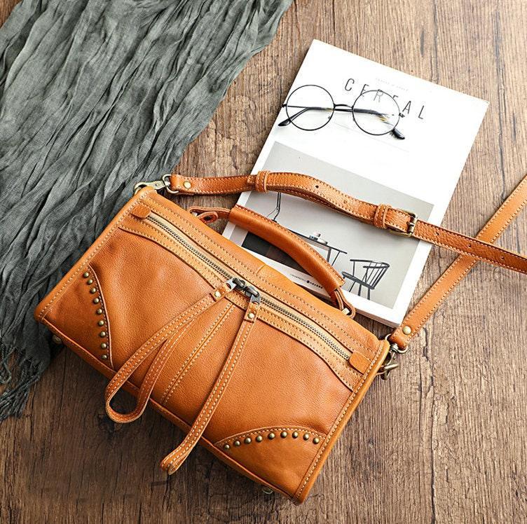 Full Grain Leather Shoulder Bag Woman, Womens Crossbody Bag Leather, Small Womens Bag Handmade, Leather Handbag Women, Evening Purse
