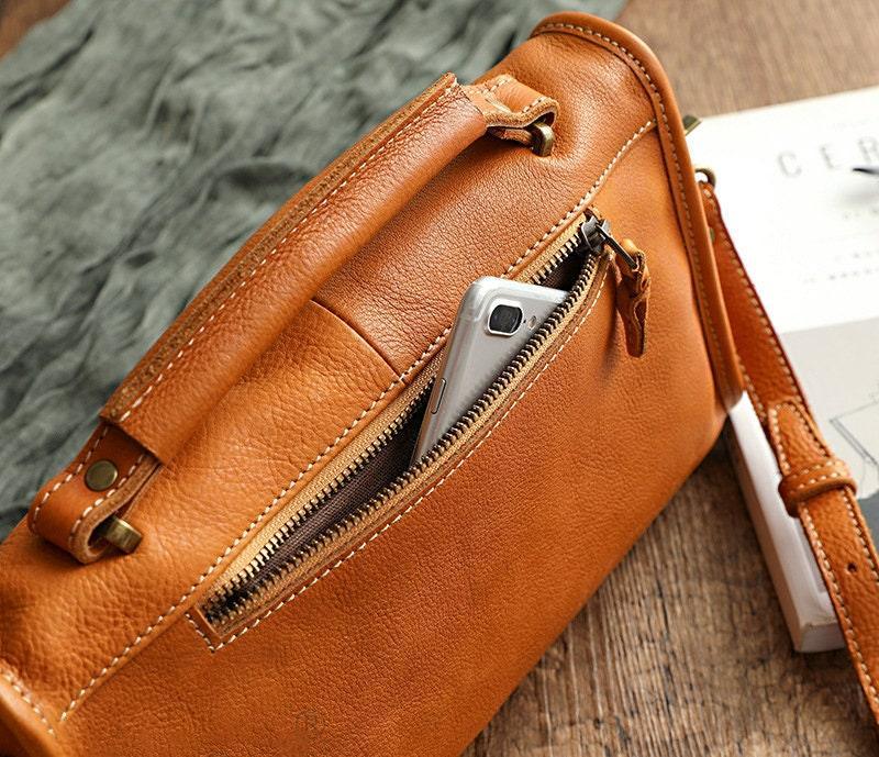 Full Grain Leather Shoulder Bag Woman, Womens Crossbody Bag Leather, Small Womens Bag Handmade, Leather Handbag Women, Evening Purse