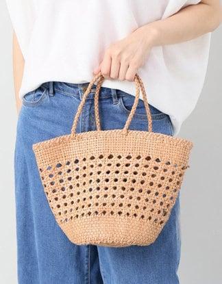 Genuine Leather Hand Woven Cuboid Shaped Ladies TOTE Bag, Open Rattan Woven Triple Jump Bamboo Ladies Hobo Holiday Bag, Weekend Basket Bag