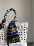 Genuine Leather Hand Woven Cuboid Shaped Ladies Tote Bag | Open Rattan Woven Triple Jump Bamboo Ladies Hobo Holiday Bag, Weekend Basket Bag