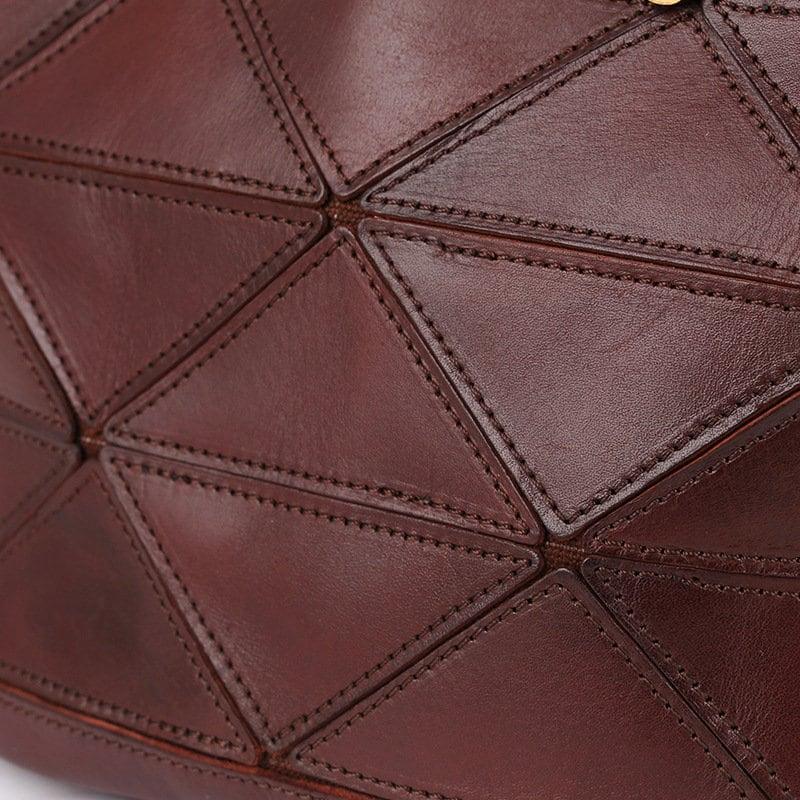 Geometric Purse / Cowhide Leather Shoulder Bags / Lattice Shoulder Bags/ Shoulder Handbags with Adjustable Strap Tan, Black, Coffee, Green