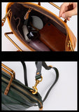 Geometric Purse / Cowhide Leather Shoulder Bags / Lattice Shoulder Bags/ Shoulder Handbags with Adjustable Strap Tan, Black, Coffee, Green