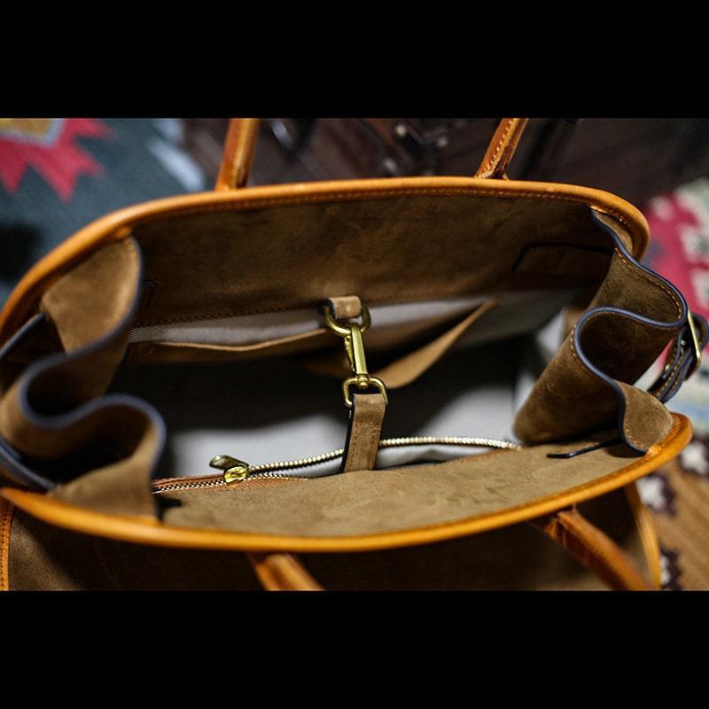 Handcrafted Italian Cowhide Leather Handbag, Velvety Soft Suede Leather Domed Satchel, Leather Laptop Bag, Weekend Bag, Christmas Gift