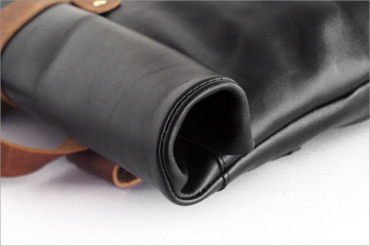 Handcrafted Leather 15" Inch Backpack, Men Leather Rucksack College Roll Top Backpack, Gift Him Birthday, Women Brown Laptop Bag