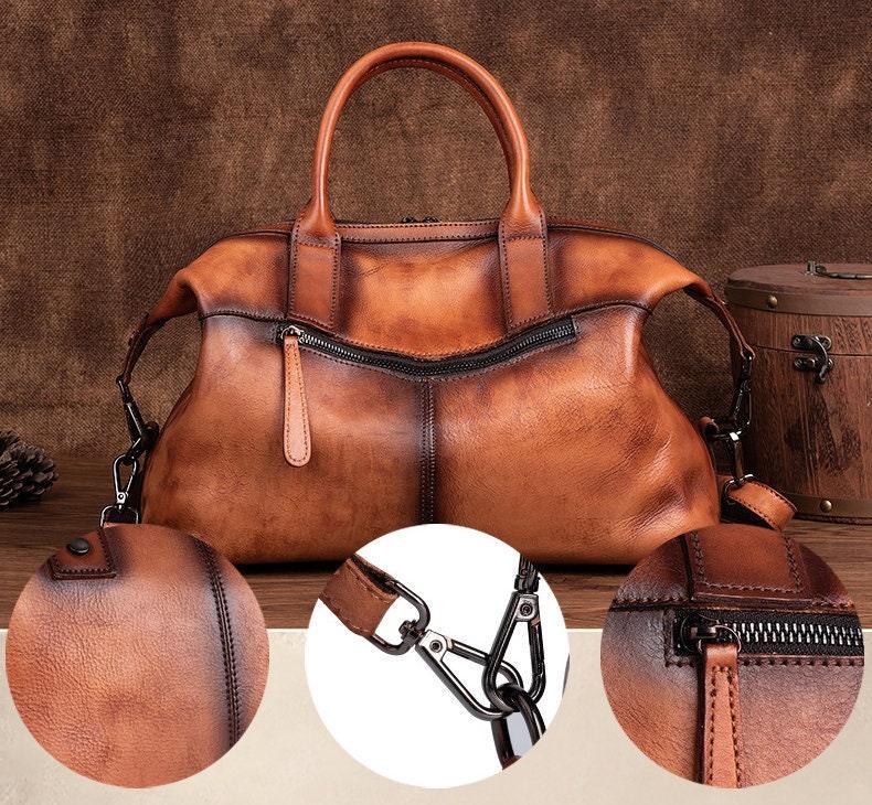 Handcrafted Leather Handbag, Vintage Large Bag, Shoulder Bag, Cross Body Bag, Crossbody Bag, Gift for her