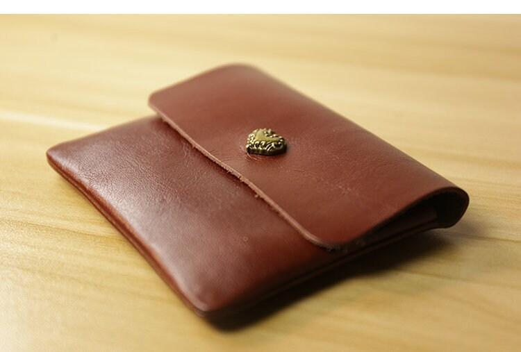 Handcrafted Minimalist leather wallet for men, card holder women, slim wallet, men's wallet, women's wallet, Classic coin purse gift #4