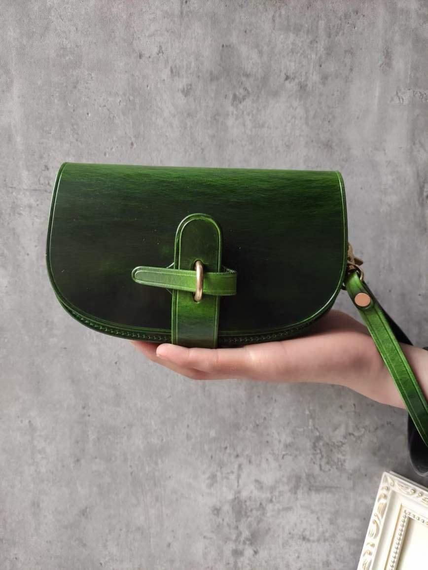 Handcrafted Vintage Designer Saddle Bag, Italian Cowhide Leather Shoulder Bag, Women Crossbody Bag, Gift for Her, Black, Coffee, Pink