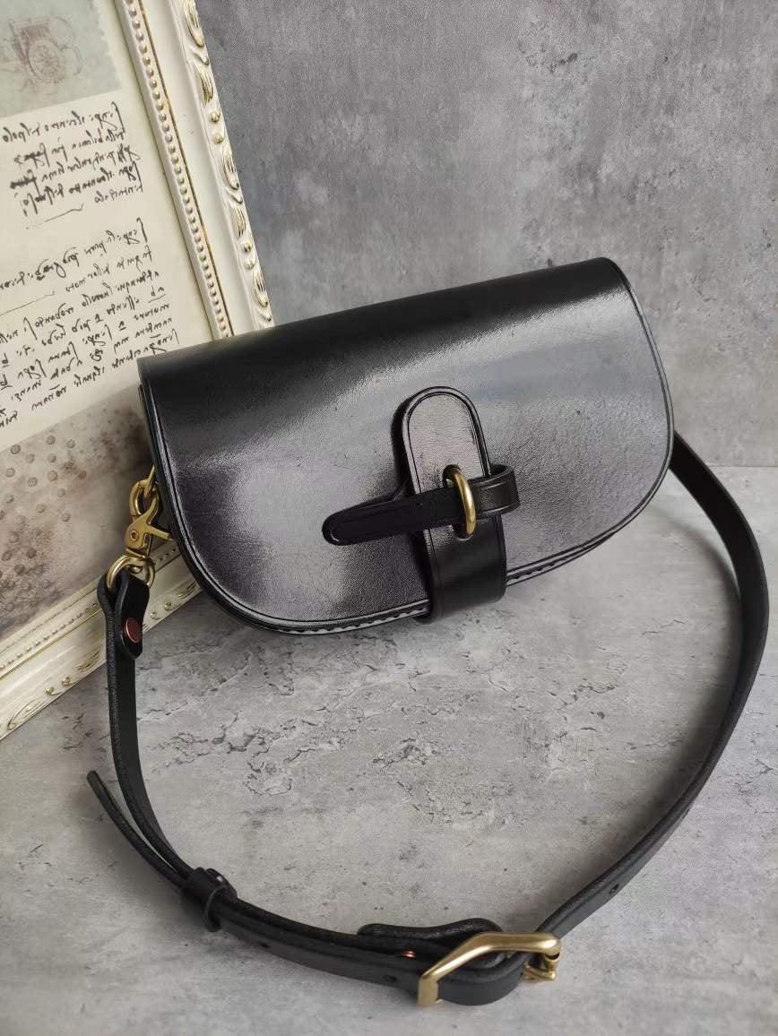 Handcrafted Vintage Designer Saddle Bag, Italian Cowhide Leather Shoulder Bag, Women Crossbody Bag, Gift for Her, Black, Coffee, Pink