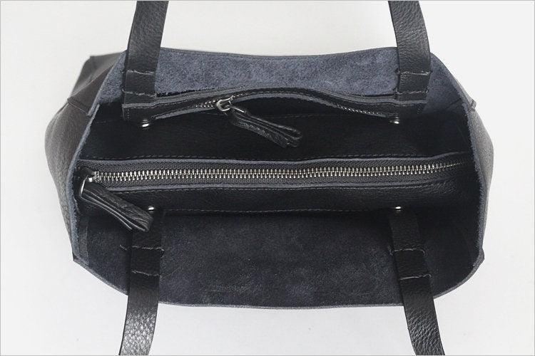 Handmade Leather Tote Bag, Full Grain Leather Leather Tote Bag, Large Women Bag, Minimalism Soft Bag, Gifts for Her